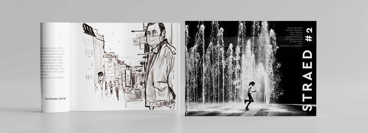 Première page de la série de dessins de rue par Guillaume Duval