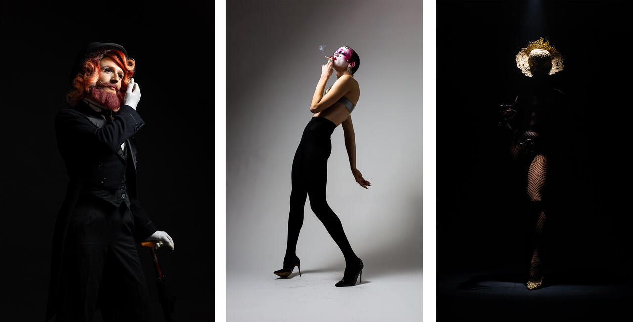 3 drags de Brest photographieées en studio pour l'exposition 